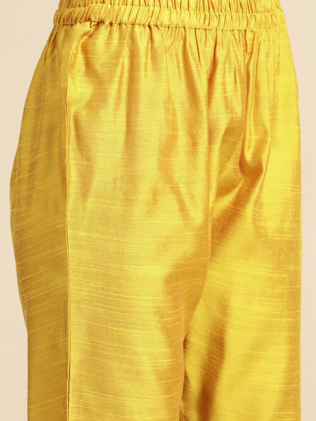 Mustard Yellow Embroidered Kurta with Trousers & Pink Dupatta