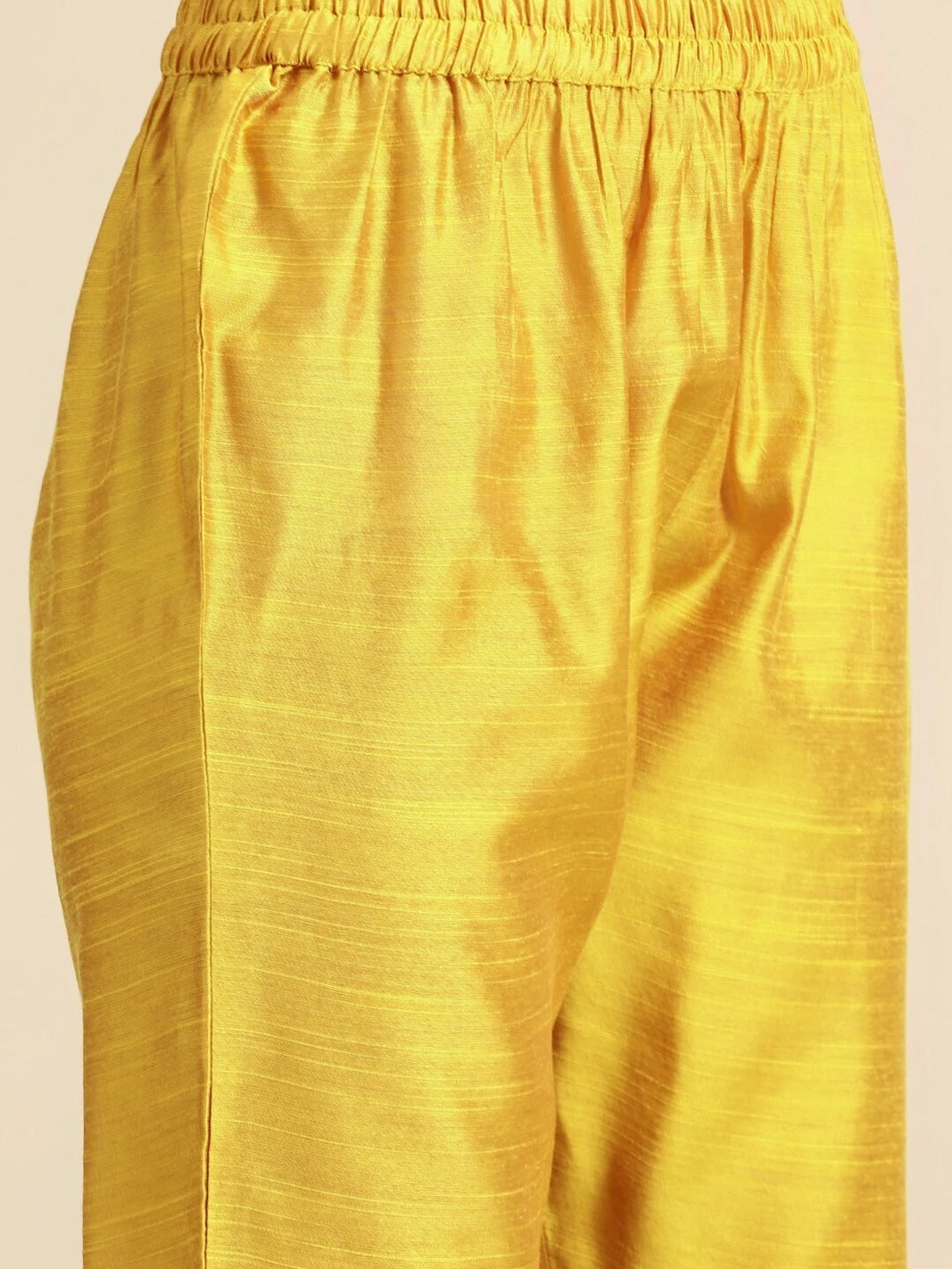 Mustard Yellow Embroidered Kurta with Trousers & Pink Dupatta