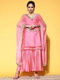 Women Ethnic Motifs Embroidered Sleeveless Kurta with Sharara & Dupatta