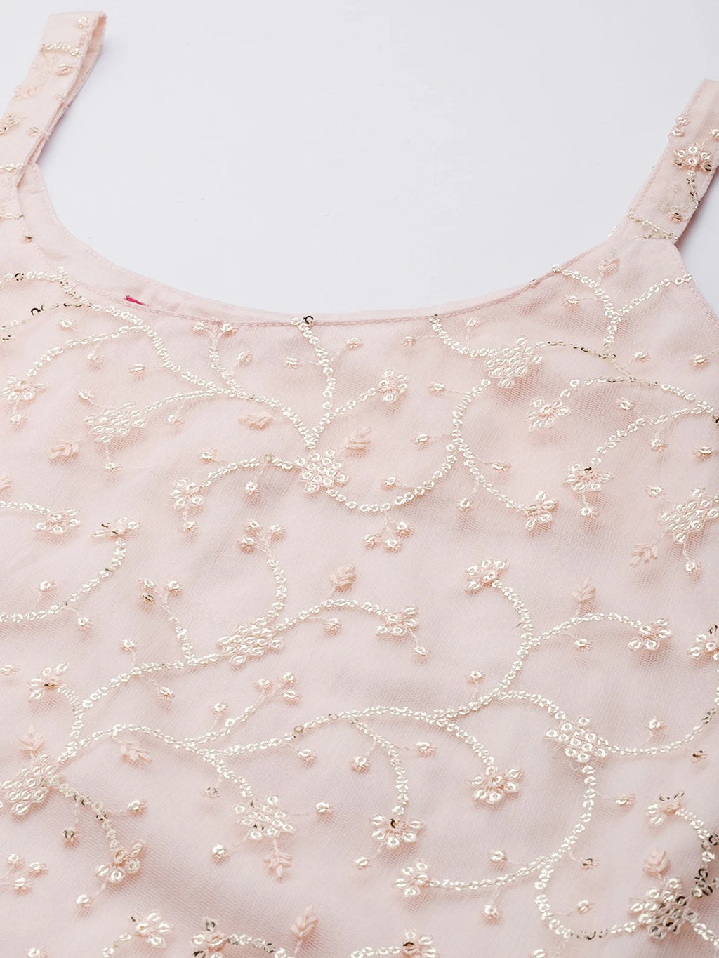 Floral Embroidered Regular Sequinned Kurta with Sharara & With Dupatta